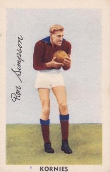 1951 Kornies Footballers in Action #58 Ron Simpson Front
